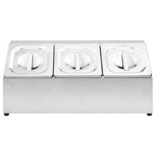 Držač Gastronorm za 3 posude GN 1/6 od nehrđajućeg čelika - 22.5 x 49.7 x 21.5 cm Cijena