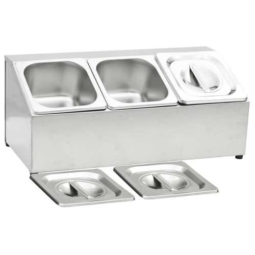 Držač Gastronorm za 3 posude GN 1/6 od nehrđajućeg čelika - 22.5 x 49.7 x 21.5 cm Cijena