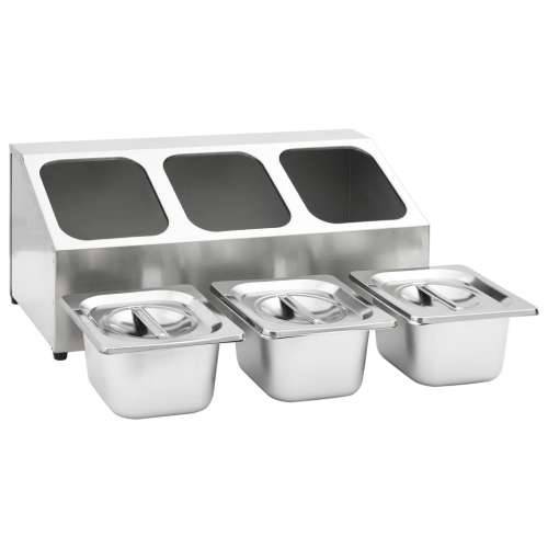 Držač Gastronorm za 3 posude GN 1/6 od nehrđajućeg čelika - 22.5 x 49.7 x 21.5 cm Cijena