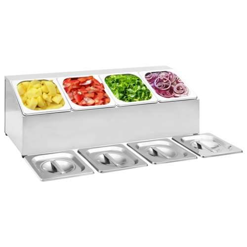 Držač Gastronorm za 4 posude GN 1/6 od nehrđajućeg čelika  - 22.5 x 66 x 21.5 cm Cijena
