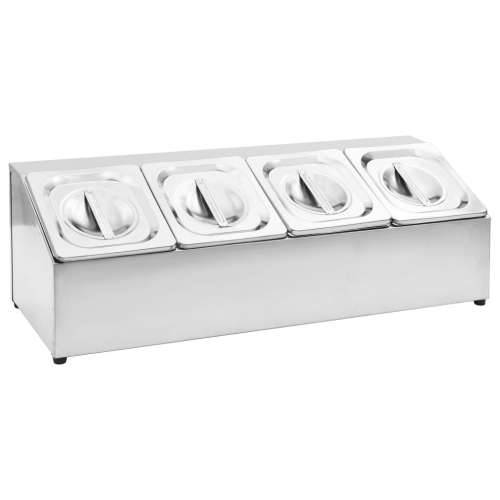 Držač Gastronorm za 4 posude GN 1/6 od nehrđajućeg čelika  - 22.5 x 66 x 21.5 cm Cijena