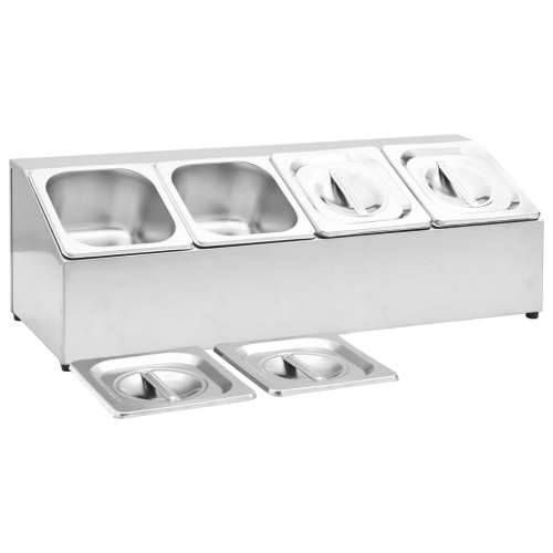 Držač Gastronorm za 4 posude GN 1/6 od nehrđajućeg čelika  - 22.5 x 66 x 21.5 cm Cijena