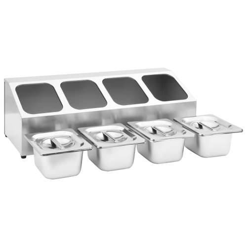 Držač Gastronorm za 4 posude GN 1/6 od nehrđajućeg čelika  - 22.5 x 66 x 21.5 cm Cijena