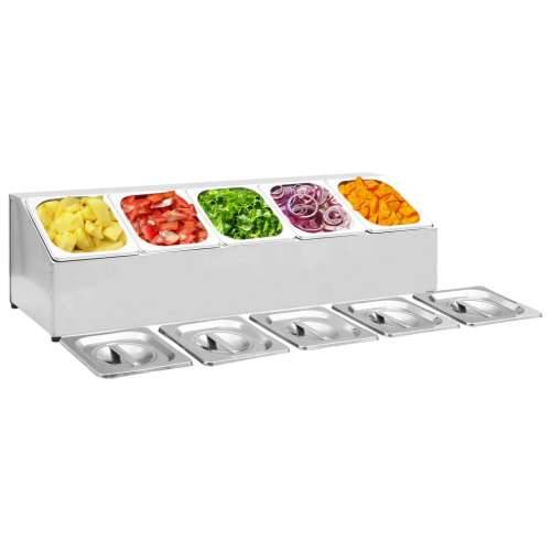 Držač Gastronorm za 5 posuda GN 1/6 od nehrđajućeg čelika  - 22.5 x 82.5 x 21.5 cm Cijena