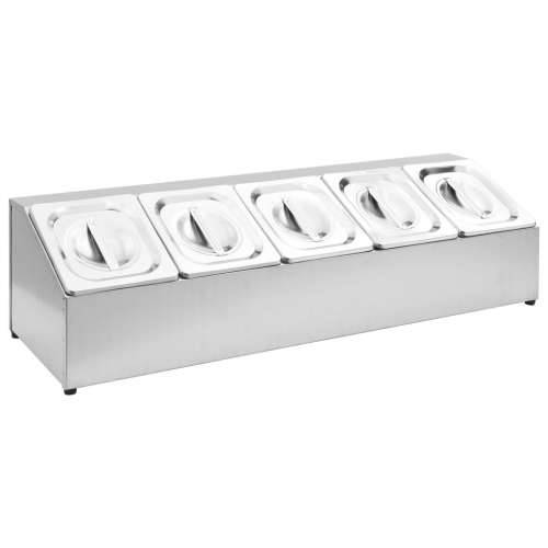 Držač Gastronorm za 5 posuda GN 1/6 od nehrđajućeg čelika  - 22.5 x 82.5 x 21.5 cm Cijena