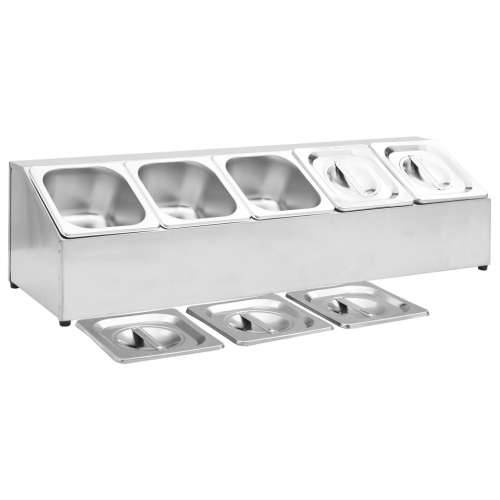 Držač Gastronorm za 5 posuda GN 1/6 od nehrđajućeg čelika  - 22.5 x 82.5 x 21.5 cm Cijena