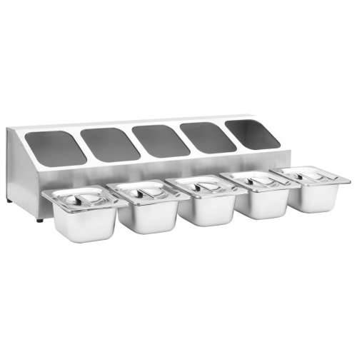 Držač Gastronorm za 5 posuda GN 1/6 od nehrđajućeg čelika  - 22.5 x 82.5 x 21.5 cm Cijena