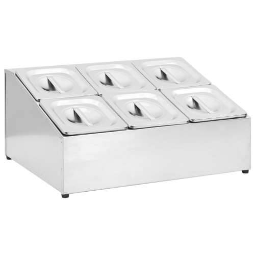Držač Gastronorm za 6 posuda GN 1/6 od nehrđajućeg čelika - 40 x 50.3 x 25 cm Cijena