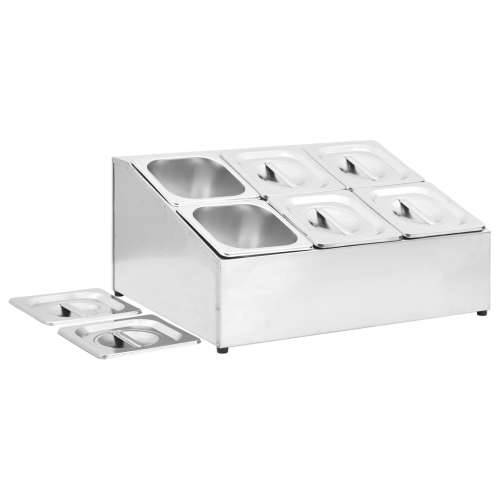 Držač Gastronorm za 6 posuda GN 1/6 od nehrđajućeg čelika - 40 x 50.3 x 25 cm Cijena