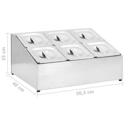 Držač Gastronorm za 6 posuda GN 1/6 od nehrđajućeg čelika - 40 x 50.3 x 25 cm Cijena