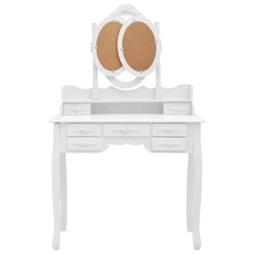Toaletni stolić sa stolcem i trostrukim ogledalom bijeli Cijena