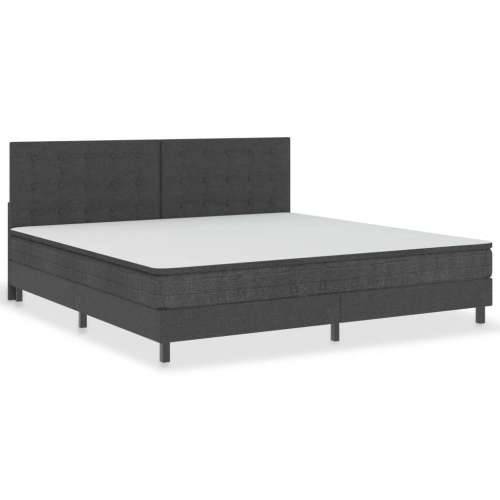 Krevet od tkanine s oprugama tamnosivi 200 x 200 cm - 200 x 200 cm Taftano uzglavlje + baza za krevet 24,5 cm Cijena