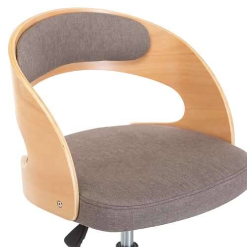 Okretna uredska stolica od savijenog drva i tkanine smeđe-siva Cijena