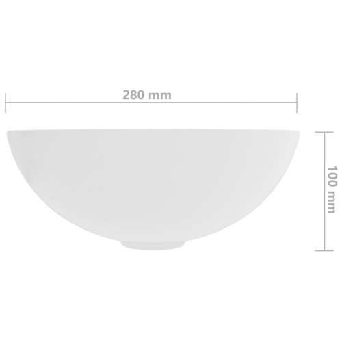 Kupaonski umivaonik od keramike mat bijeli okrugli Cijena