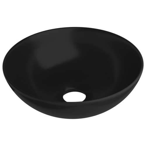 Kupaonski umivaonik od keramike mat crni okrugli Cijena