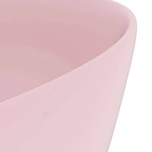 Luksuzni okrugli umivaonik mat ružičasti 40 x 15 cm keramički Cijena