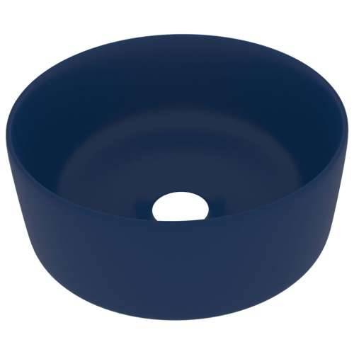 Luksuzni okrugli umivaonik mat tamnoplavi 40 x 15 cm keramički Cijena
