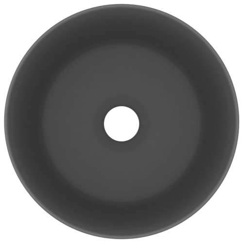 Luksuzni okrugli umivaonik mat tamnosivi 40 x 15 cm keramički Cijena