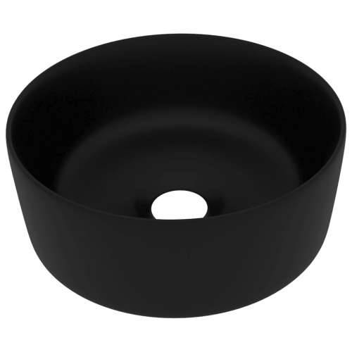 Luksuzni okrugli umivaonik mat crni 40 x 15 cm keramički Cijena