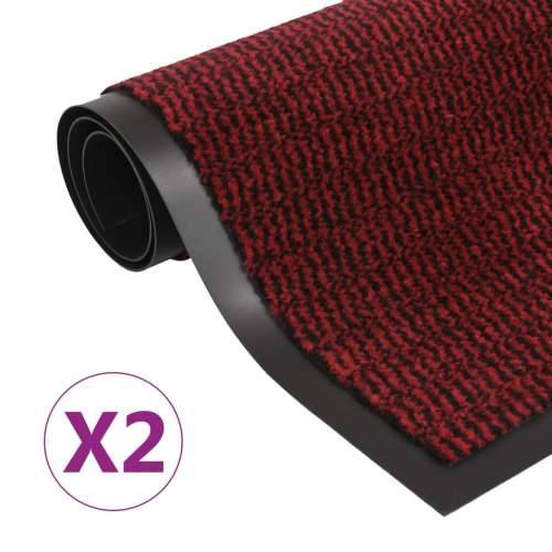 Otirači za prašinu 2 kom pravokutni čupavi 60 x 90 cm crveni - Crvena 60 x 90 cm 2 Cijena