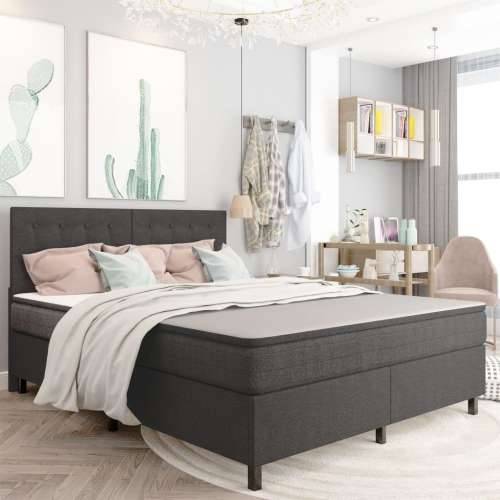 Krevet od tkanine s oprugama tamnosivi 160 x 200 cm - 160 x 200 cm Taftano uzglavlje + baza za krevet 35,5 cm Cijena