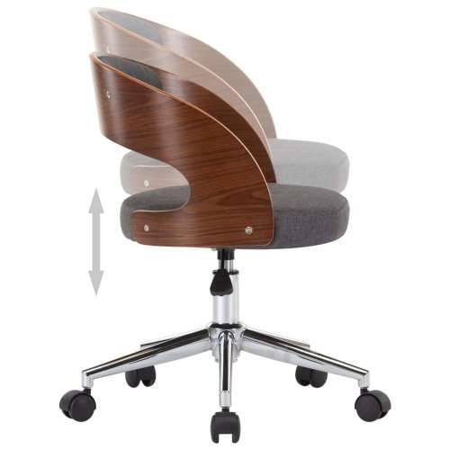 Okretna uredska stolica od savijenog drva i tkanine siva Cijena