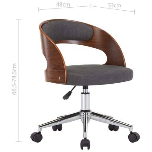 Okretna uredska stolica od savijenog drva i tkanine siva Cijena