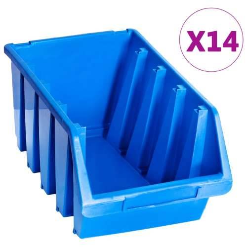 Složive kutije za pohranu 14 kom plave plastične - 204 x 340 x 155 mm 14 1 Cijena