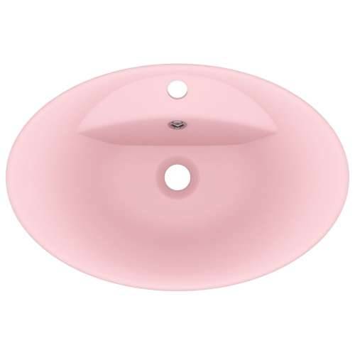Luksuzni ovalni umivaonik mat ružičasti 58,5 x 39 cm keramički Cijena