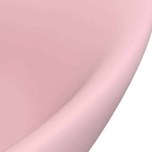 Luksuzni ovalni umivaonik mat ružičasti 58,5 x 39 cm keramički Cijena