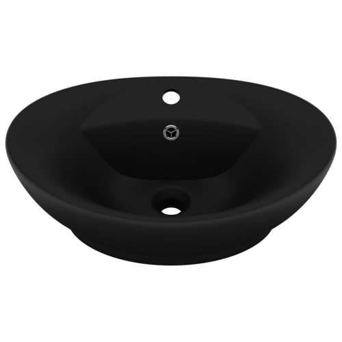 Luksuzni ovalni umivaonik mat crni 58,5 x 39 cm keramički Cijena