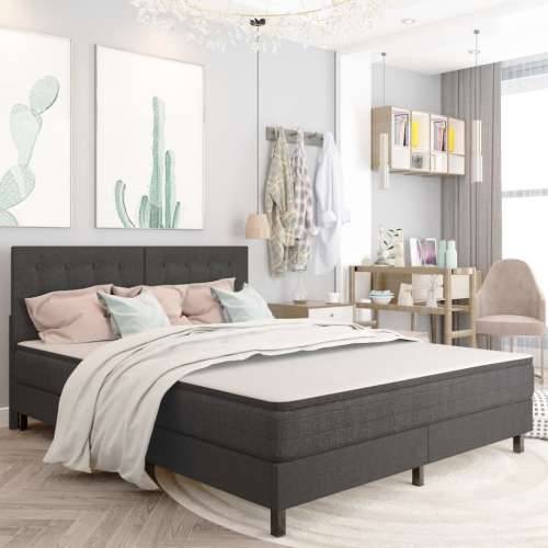 Krevet od tkanine s oprugama tamnosivi 180 x 200 cm - 180 x 200 cm Taftano uzglavlje + baza za krevet 24,5 cm Cijena