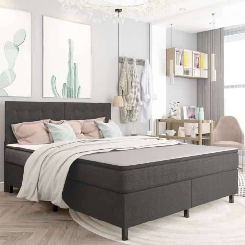 Krevet od tkanine s oprugama tamnosivi 180 x 200 cm - 180 x 200 cm Taftano uzglavlje + baza za krevet 35,5 cm Cijena