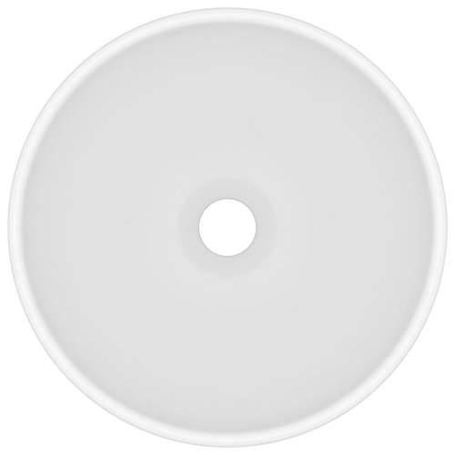 Luksuzni okrugli umivaonik mat bijeli 32,5 x 14 cm keramički Cijena
