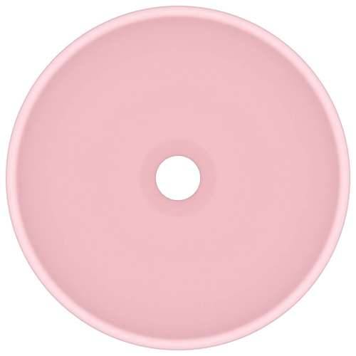 Luksuzni okrugli umivaonik mat ružičasti 32,5 x 14 cm keramički Cijena