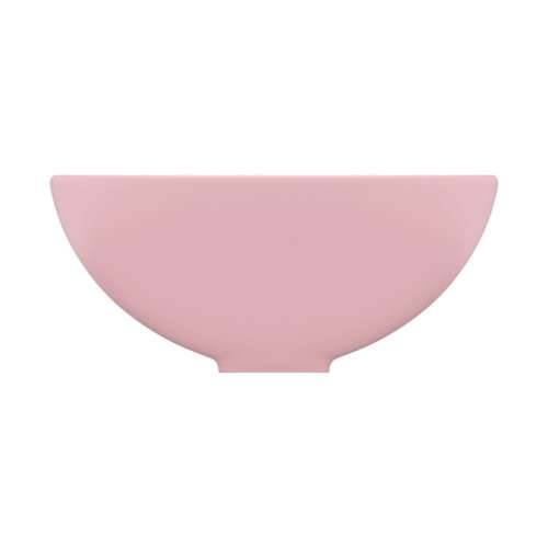 Luksuzni okrugli umivaonik mat ružičasti 32,5 x 14 cm keramički Cijena