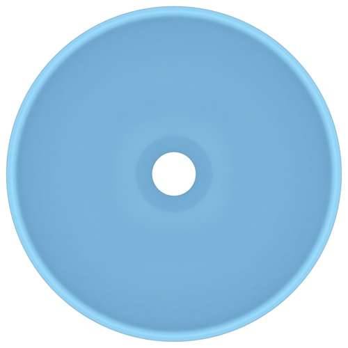 Luksuzni okrugli umivaonik svjetloplavi 32,5 x 14 cm keramički Cijena