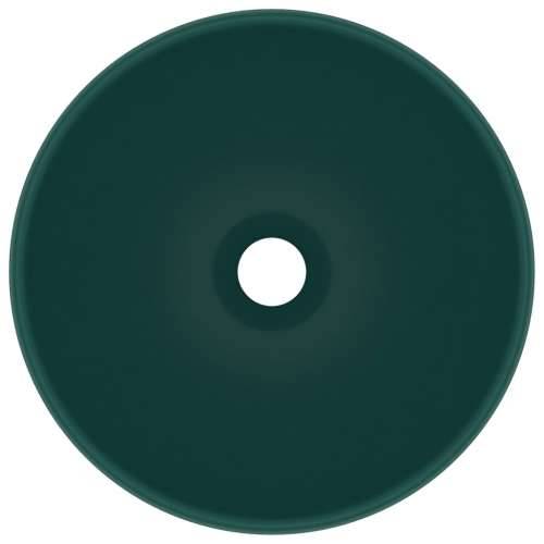 Luksuzni okrugli umivaonik mat tamnozeleni 32,5x14 cm keramički Cijena