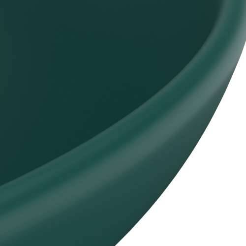 Luksuzni okrugli umivaonik mat tamnozeleni 32,5x14 cm keramički Cijena