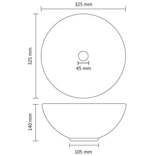 Luksuzni okrugli umivaonik mat tamnosivi 32,5 x 14 cm keramički Cijena
