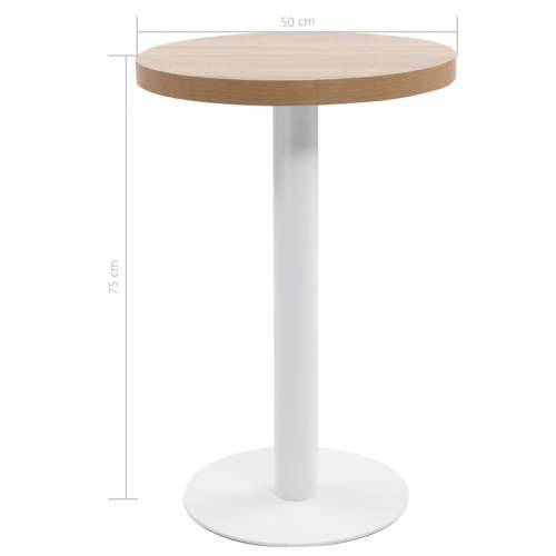 Bistro stol svjetlosmeđi 50 cm MDF - svijetlo smeđa i bijela 50 x 75 cm 1 Cijena