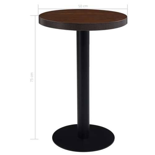 Bistro stol tamnosmeđi 50 cm MDF - tamno smeđa i crna 50 x 75 cm 1 Cijena