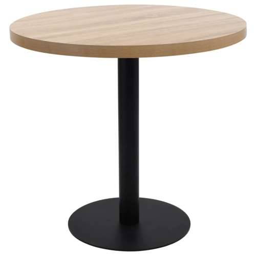 Bistro stol svjetlosmeđi 80 cm MDF - svijetlo smeđa i crna 80 x 75 cm 1 Cijena