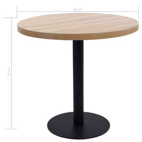 Bistro stol svjetlosmeđi 80 cm MDF - svijetlo smeđa i crna 80 x 75 cm 1 Cijena