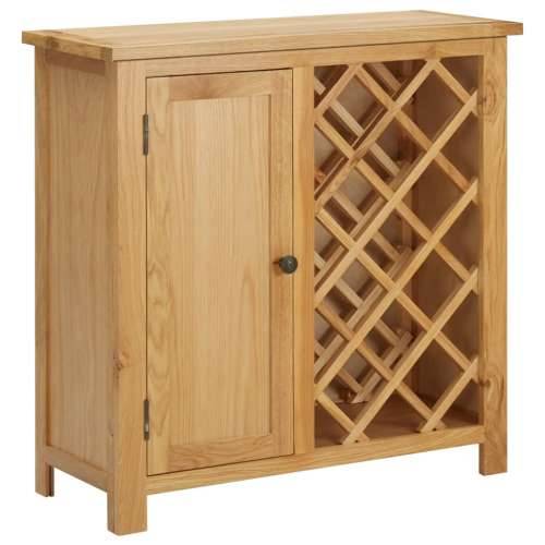 Ormarić za vino za 11 boca 80 x 32 x 80 cm masivna hrastovina