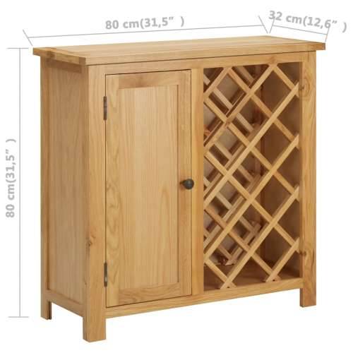 Ormarić za vino za 11 boca 80 x 32 x 80 cm masivna hrastovina Cijena