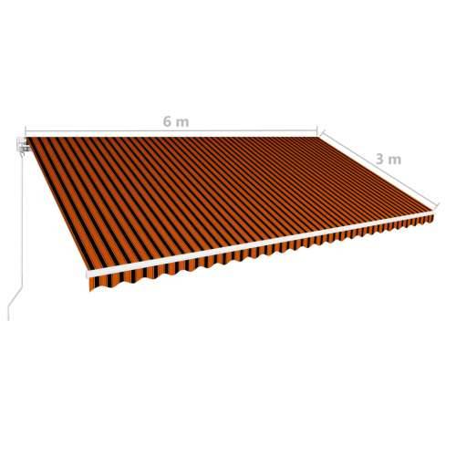 Tenda na ručno uvlačenje 600 x 300 cm narančasto-smeđa - Šareni 600 x 300 cm 1 Cijena