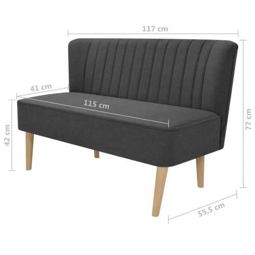 Sofa 117x55,5x77 cm Tkanina Tamno Siva    - Tamno siva Cijena