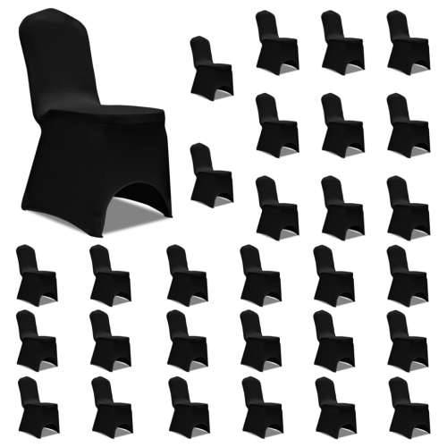 Navlake za stolice rastezljive crne 30 kom