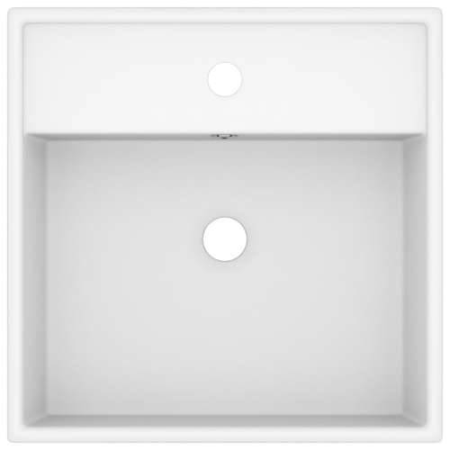 Luksuzni četvrtasti umivaonik mat bijeli 41 x 41 cm keramički Cijena
